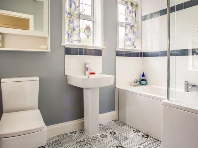 There is a large family bathroom