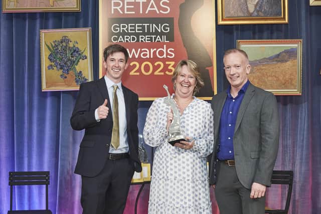 Sally accepting her award at The Retas. Picture by Eddie MacDonald