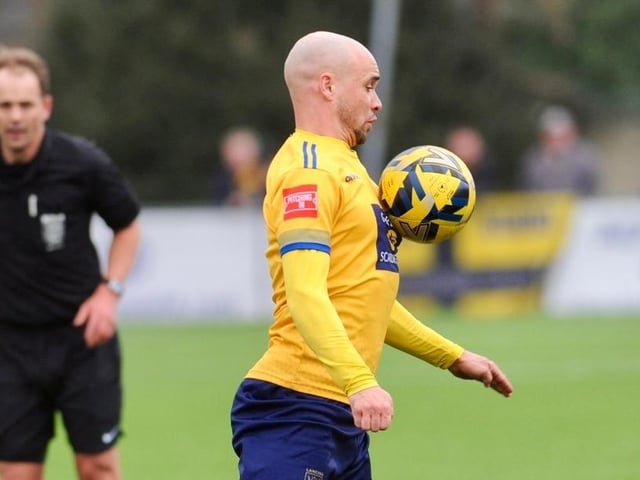 Action from Lancing FC's 1-0 home loss to East Grinstead Town in the Isthmian south east division