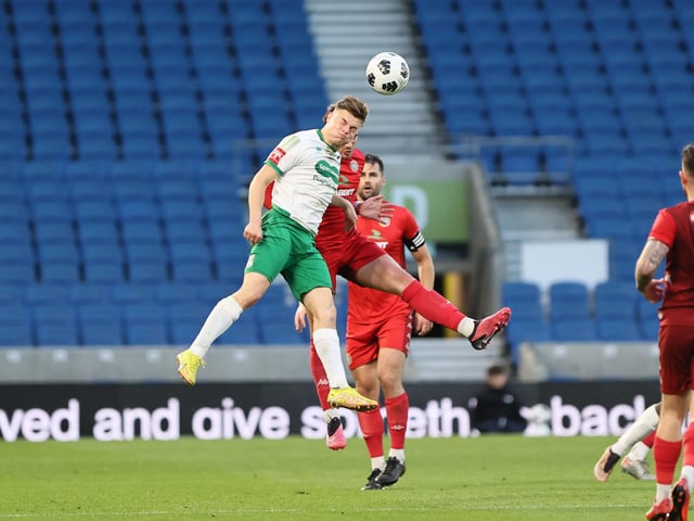 Action and celebrations as Worthing take on Bognor Regis Town in the Sussex Senior Cup final at the Amex Stadium - and win 8-7 on penalties