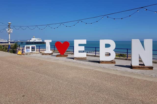The letters on Eastbourne seafront. Picture from VisitEastbourne