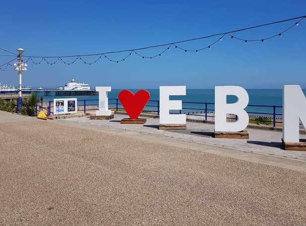 The letters on Eastbourne seafront. Picture from VisitEastbourne