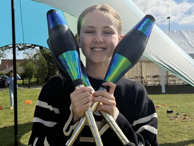 Shiloh Duncanson practising circus skills