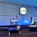 Photos show a damaged car at the Lidl in Shoreham. Photo: Eddie Mitchell