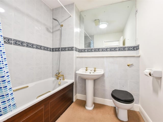 One of the bedrooms on the property