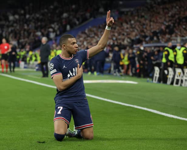 According to Transfermarkt  – a German-based football website – League Two side Crawley Town is among the ‘interested’ clubs vying for Kylian Mbappe’s signature (Photo by Gonzalo Arroyo Moreno/Getty Images)