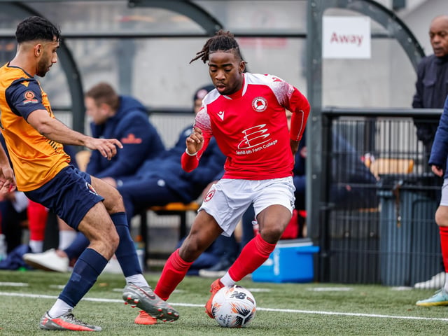 Action from Eastbourne Borough's 5-1 win at Slough Town in the National League South