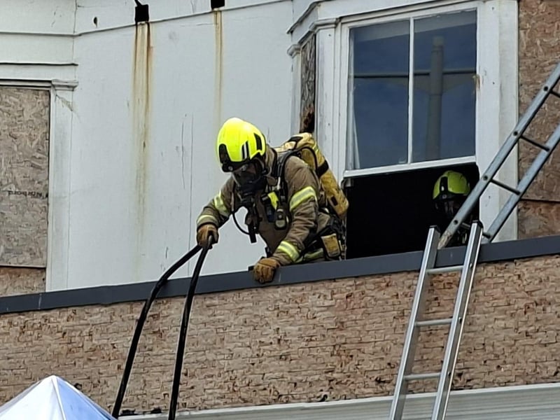 Firefighters in Bognor Regis town centre. Picture: Eddie Mitchell