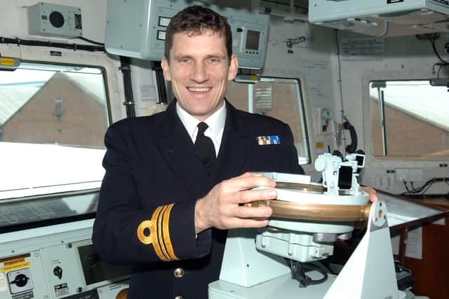 Lt Commander Nick Borbone on HMS Shoreham in October 2007