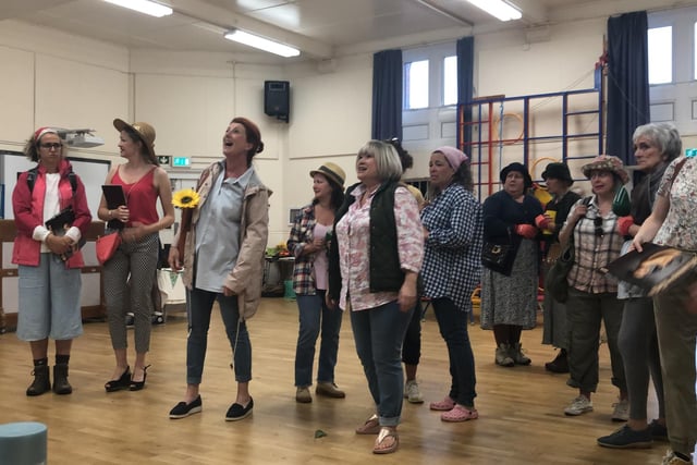 The cast from BHOS rehearsing Calendar Girls The Musical