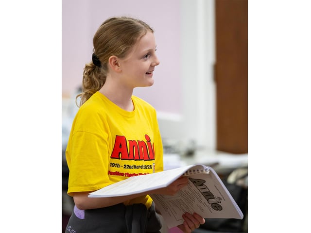 Elsa Cannon at WMTC's Annie rehearsal
