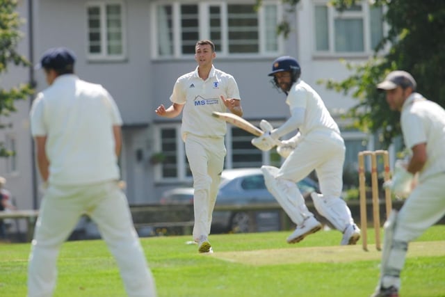 Action between Broadwater CC and Goring CC in Division 4 West of the Sussex Cricket League
