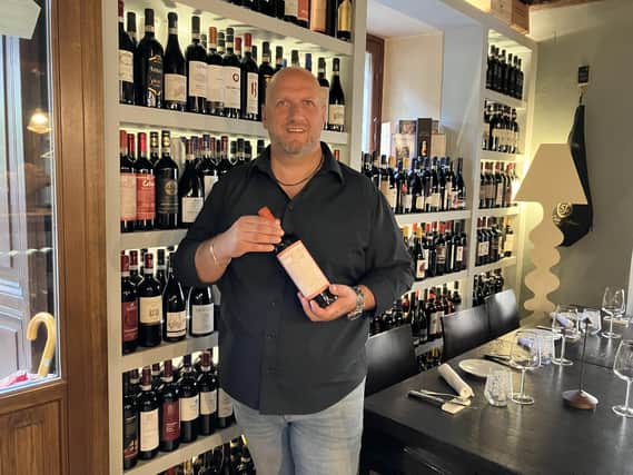 Andrea Funghi in his Restaurant Re Tartu in Montefalco  ©Richard Esling WineWyse