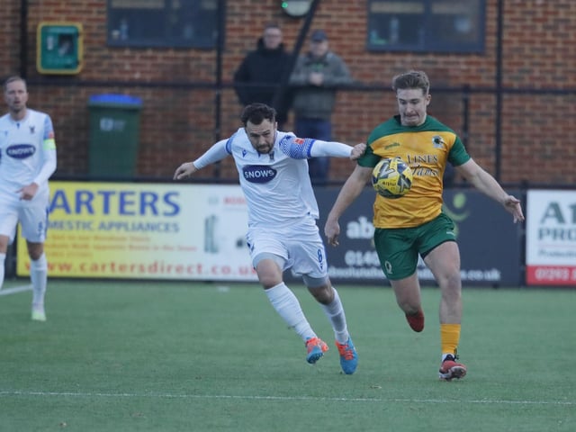 FA Trophy action between Horsham and AFC Totton