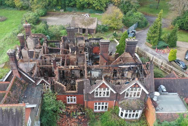 West Sussex Fire & Rescue Service have issued an update on a huge fire broke that out in a former care home building near Haywards Heath on Saturday (November 5) evening. Pictures by Eddie Mitchell