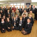 Headteacher Aidan Timmons, left, with Steyning Grammarians and current year-nine students in the boarding house