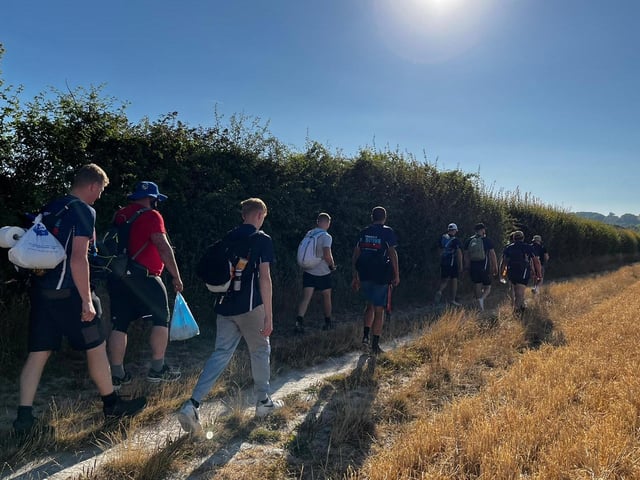 Hailsham Boxing Club walks 100 miles in extreme heat for for mental health (photo from Samuel Buchanan)