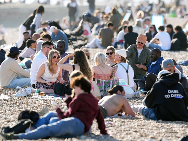 Visitors flock to East Sussex beach as temperatures soar across the county