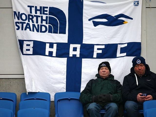 Fans take their seats early before the Sky Bet Championship match between Brighton & Hove Albion and Nottingham Forest at The Amex Stadium on February 07, 2015.