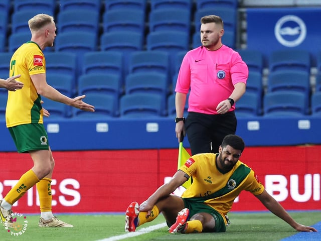 James Hammond’s majestic 95th minute free-kick clinched Horsham FC’s first league and Sussex Transport Senior Cup double in the club’s history.