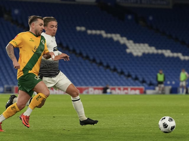 Littlehampton Town and their fans at the Sussex Transport Senior Cup final at the Amex Stadium