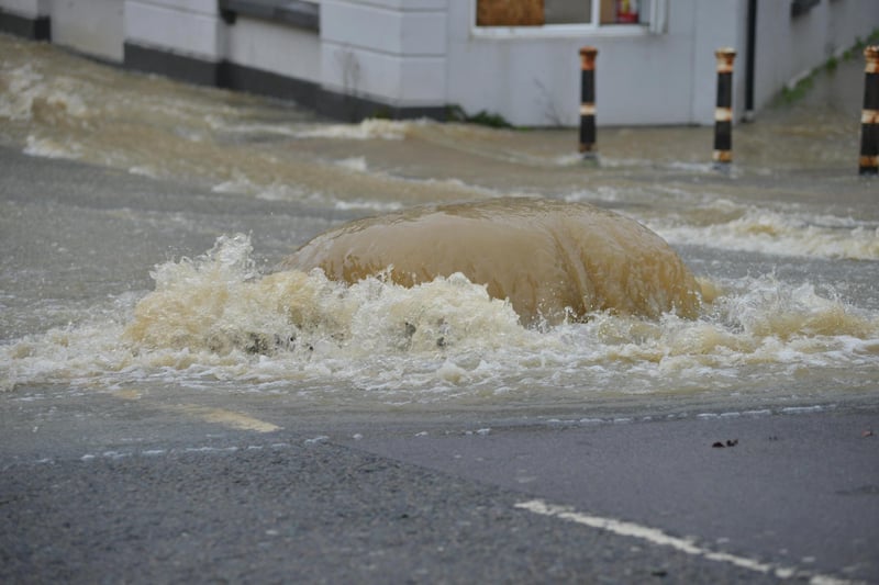 Flooding in Hastings town centre.