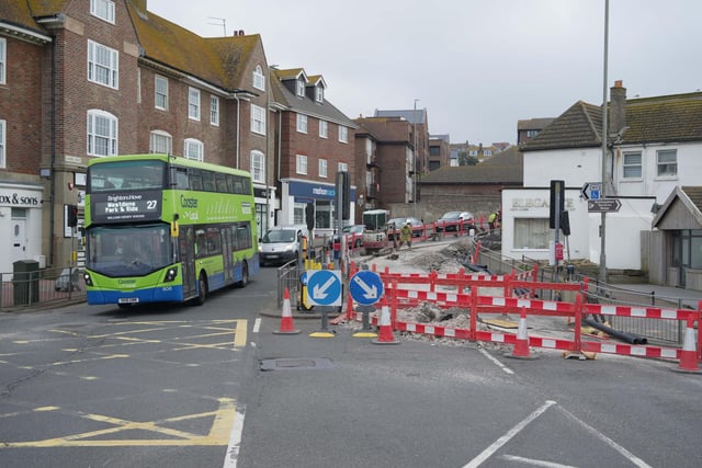 The works have caused considerable traffic delays in the village.