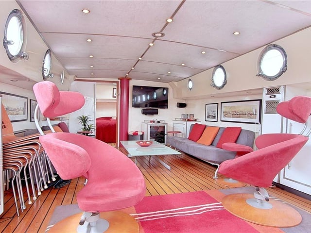 This stunning seafaring Dutch barge houseboat on a private mooring on the River Arun has come on the market with Michael Jones Estate Agents with a guide price of £275,000