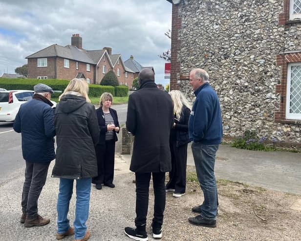 Lewes MP meets with residents to discuss road safety on Chyngton Lane in Seaford