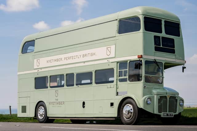 The Nyetimber vintage 1968 Routemaster bus is heading to Brighton seafront