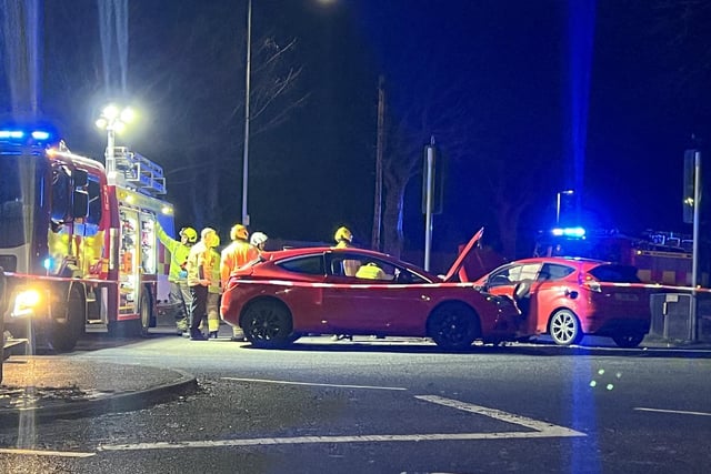 In Pictures: Woman taken to hospital following two car collision in ...