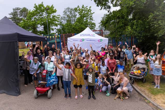 Creative Playground team with local residents at Broadfield Arts Festival (pic by Ian Greenland)