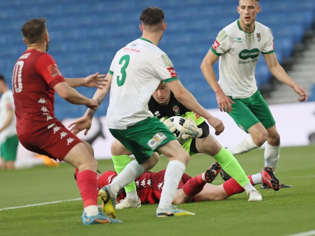 Action and celebrations as Worthing take on Bognor Regis Town in the Sussex Senior Cup final at the Amex Stadium - and win 8-7 on penalties
