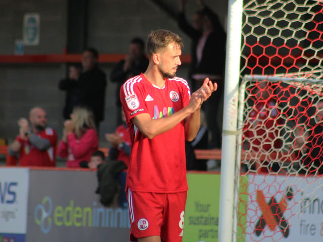Action from Crawley Town's 2-1 win over Newport County. Picture by Cory Pickford