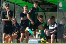 Dean Cox watches Burgess Hill Town in action in their FA Trophy tie with Hythe Town | Picture: Chris Neal