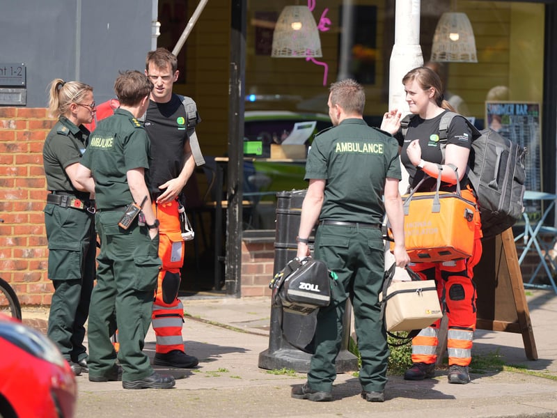 Photos taken in Broadwater Street West show multiple police vehicles and ambulances have responded to the incident