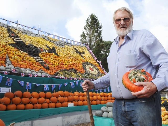 Robin Upton of Slindon Pumpkins who designed the central piece in 2014