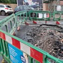 Roadworks at the White Hill and St Johns Terrace junction in Lewes. Photos: Valmai Goodyear