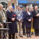 From left to right: Mid Sussex District Council chairman Rodney Jackson, East Grinstead Society vice chairman Robin Whalley, East Grinstead town mayor Frazer Visser, West Sussex County Councillor Jacquie Russell and East Grinstead Society chairman James Baldwin