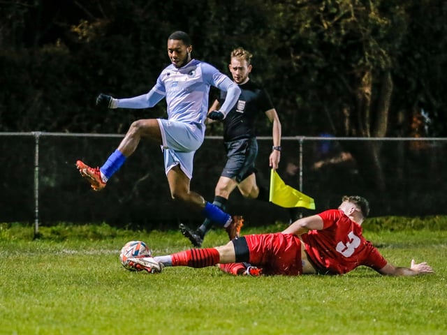 Action from Eastbourne Borough's 2-1 win at Wick in the Sussex Senior Cup