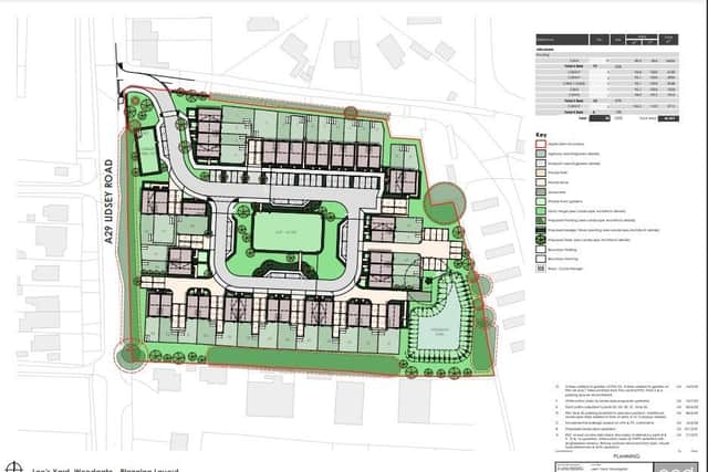 The layout of the 28 Woodgate homes