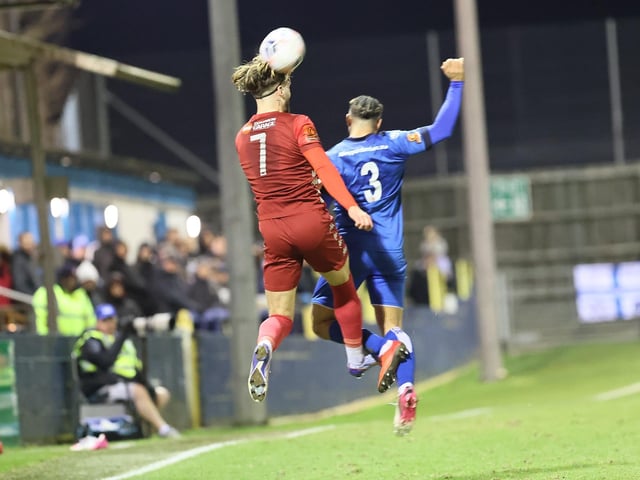 Action from Worthing FC's 1-1 draw at Chippenham in the National League South