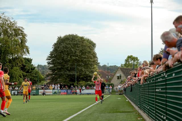 Action in front of the packed Shooting Field terraces | Picture: Steve Mills
