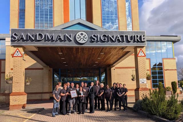 Some of the team from the Sandman Signature London Gatwick Hotel with its Prestige Award