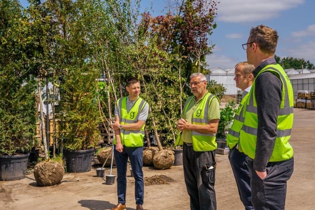 The National Highways team on a tour of Greenwood Plants' Fresh Acres Nursery