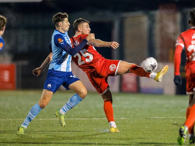 Action from Eastbourne Borough's home defeat by Torquay United in National League South