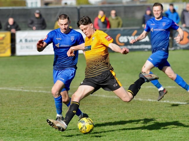 Action from Littlehampton Town's 1-1 draw with Lancing in theIsthmian south east division at The Sportsfield