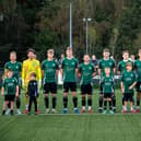 Burgess Hill Town line up with their mascots for a recent game | Picture by Lynden Humphrey