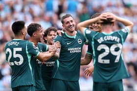 Brighton captain Lewis Dunk is reportedly suffering with a stiff neck and cannot feature at the Amex, against Arsenal, on Saturday afternoon. (Photo by Alex Pantling/Getty Images)