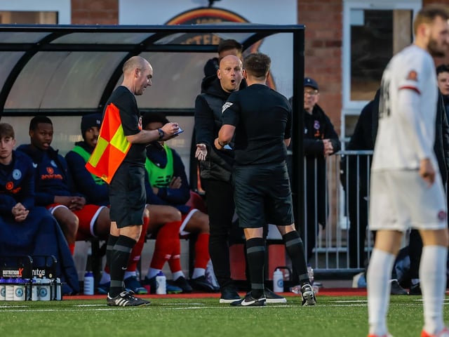 Action from Eastbourne Borough's 0-0 draw at Truro City